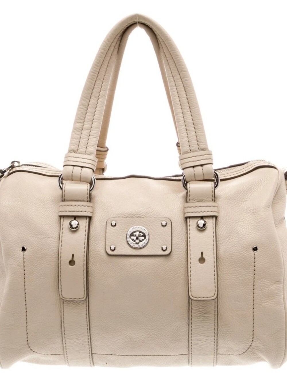 Marc By Marc Jacobs Cream Leather Shoulder Tote Bag